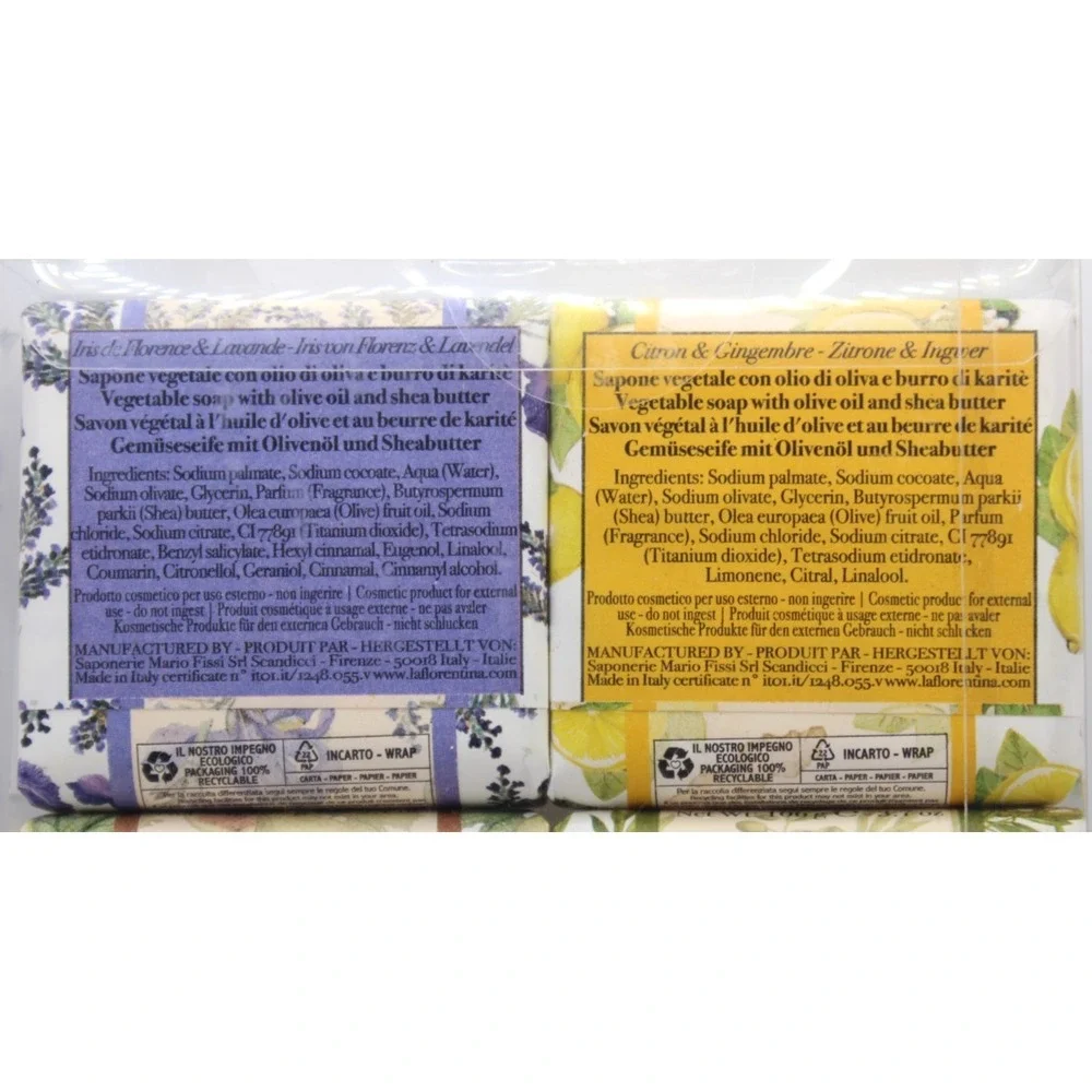 La Florentina 6 bars 3.7 oz ea NIB 6 scents Italian